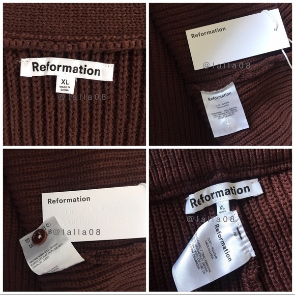 Reformation Brown Fiore Cardigan And Short Set New - Picture 11 of 13